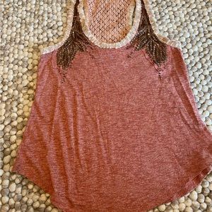 Sequin and crocheted tank